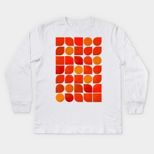 Fun Geometry - Mid-century abstract Kids Long Sleeve T-Shirt